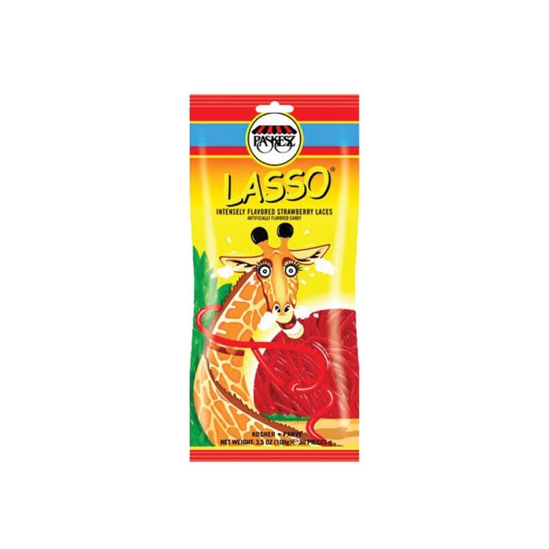 Lacets de réglisse à la fraise Lasso Paskesz