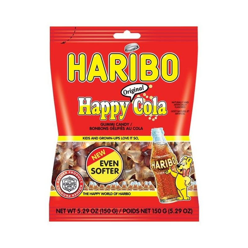 Bouteilles de cola gélifiées Haribo (casher)